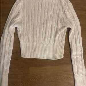 White Cable Knit Sweater